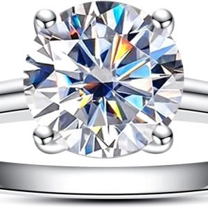 IGI 1ct D Color VVS Lab Grown Diamond Engagement Ring, 14K Solid White Gold