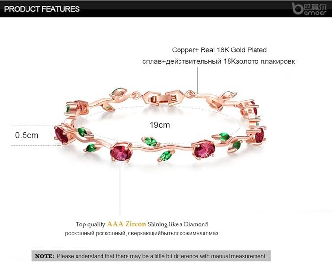 FEDONA 18k Yellow Gold-Plated Sterling Silver Diamond Accent Two-Tone Gemstone Tennis Bracelet Diamond Bangle Bracelet Colorful - Image 3