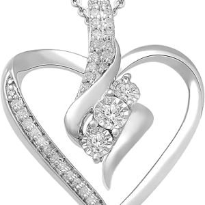 Amazon Essentials Diamond 3 Stone (1/4 cttw)18″ Pendant Necklace (previously Amazon Collection)