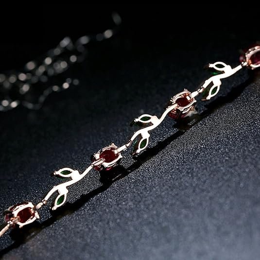 FEDONA 18k Yellow Gold-Plated Sterling Silver Diamond Accent Two-Tone Gemstone Tennis Bracelet Diamond Bangle Bracelet Colorful - Image 5