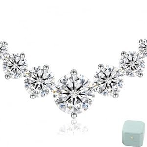 KRKC Moissanite Pendant Necklace for Women, 1.7CT/2.8CT/5CT Lab Created Diamond Necklace Anniversary Romantic Gift for Her, VVS1 Clarity D Color, Adjustable S925 Sterling Silver Chain 14K White Gold Plated, Birthday Gifts for Wife Mom Daughter, Valentines Christmas Gift