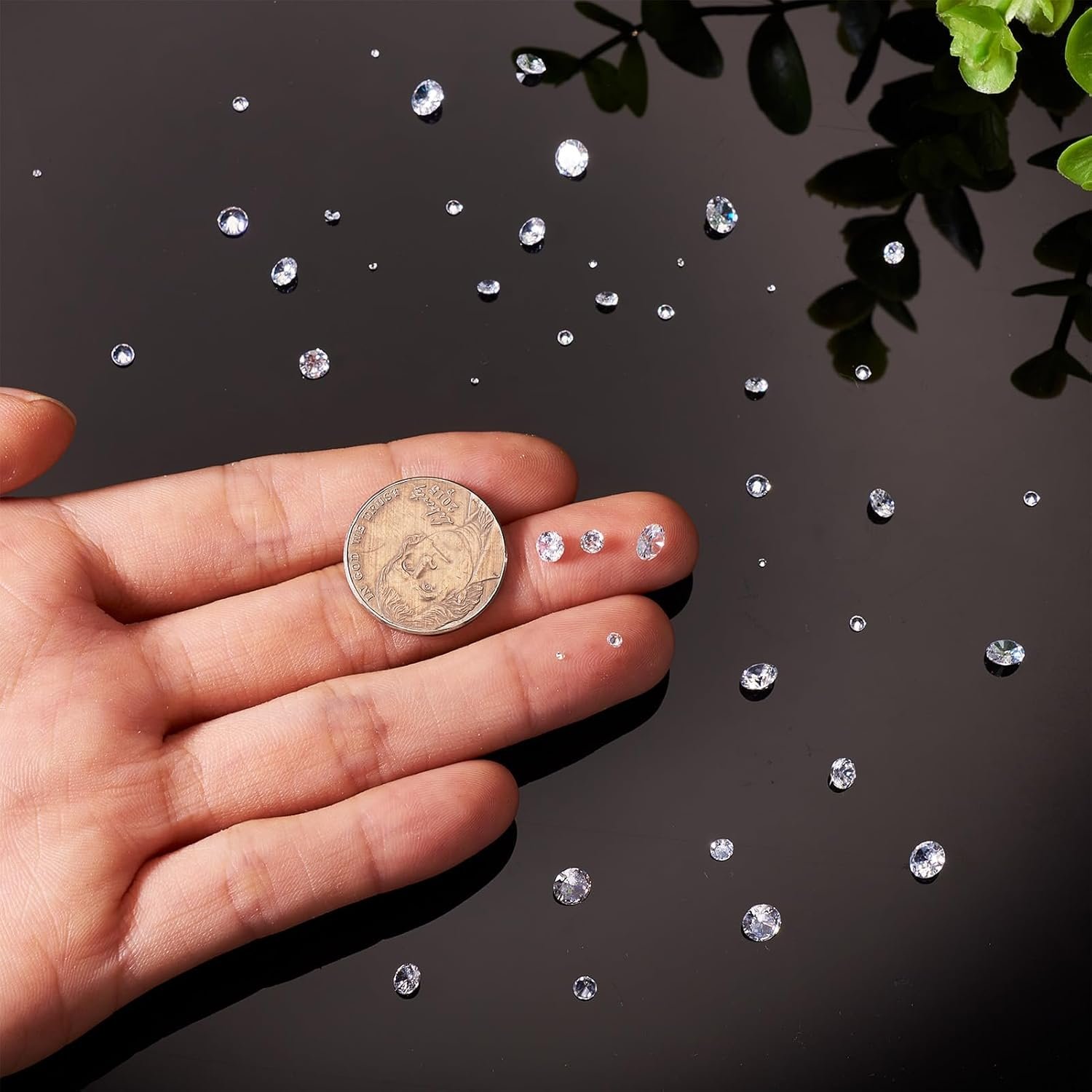 Fashewelry 50Pcs Tiny Cubic Zirconia Faceted Rhinestone Cabochons 1mm 2mm 3mm 4mm 5mm Clear Pointed Back Crystal Diamante Gems for Nail Art Craft Replacing Jewelry - Image 3