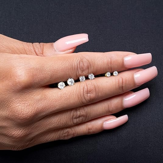 Amazon Essentials 0.25 to 1 Carat IGI Certified Solitaire Lab Grown Diamond Stud 14k Gold 4 Prong Round Cut Earrings (G-H Color VS1-VS2 Clarity) - Image 4