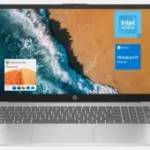 HP 15.6" Portable Laptop, HD Display, Intel Quad-Core N200 Processor, 16GB RAM, 128GB Storage, Wi-Fi 6, Webcam, HDMI, Numeric Keypad, Windows 11 Home, Silver