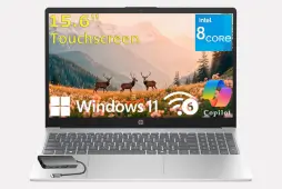 HP 15.6" Touchscreen Laptop Computer (2026 Edition), Lifetime Office 365, Intel i3-N305 (up to 3.8 GHz), Copilot AI, Windows 11 Home for School, Moonlight Blue, Type-C Hub, (16GB RAM, 512GB SSD)