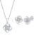 MAX + STONE 1/4 Carat Natural Diamond Love Knot Stud Earrings and Pendant Necklace for Women | Hypoallergenic 925 Sterling Silver Diamond Love Knot Jewelry Sets with 18 Inches Chain and Gift Box