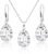 Linawe Crystal Jewelry Sets for Women, Imitation Diamond Pendant Necklace, Rhinestone Drop Dangle Earrings, Birthstone Cubic Zirconia Matching Wedding Jewelry, 14K Gold/Rose Gold/Silver Tones