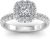 1.5 Carat TW Lab Grown Women’s Diamond Halo Engagement Ring in 10k White Gold